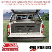 OUTBACK 4WD INTERIORS TWIN DRAWER FRIDGE FLOOR HILUX SR 'J' DECK DC 03/05-09/15